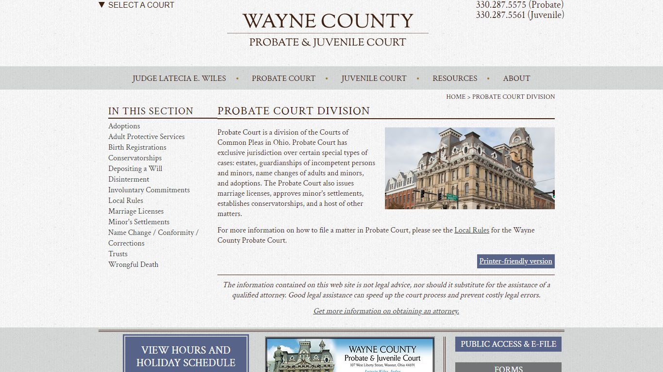 Probate Court Division | Probate and Juvenile Court